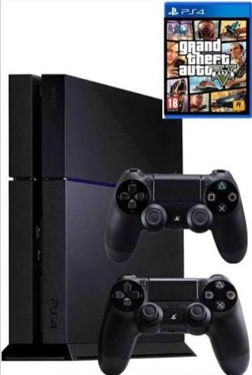 Playstation 4 с дисками и 2 геймпада
