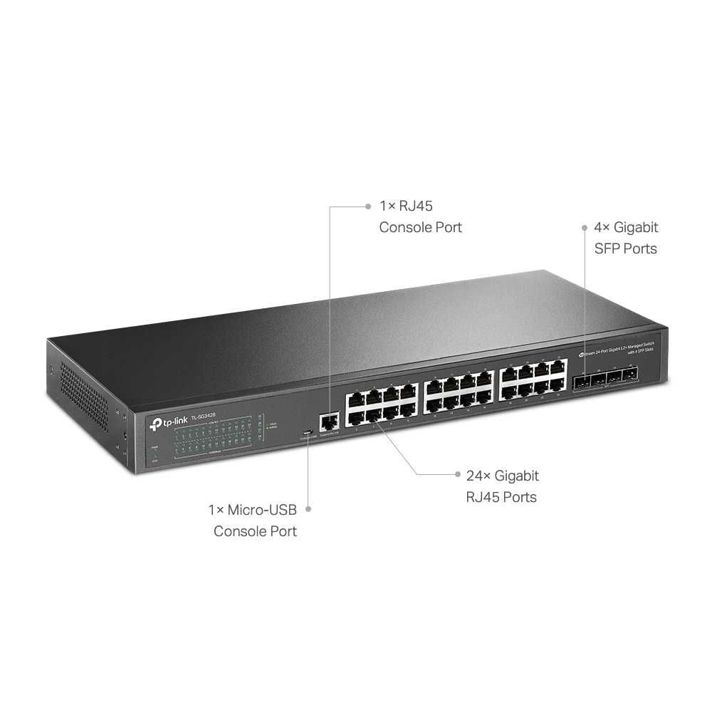 Управляемый коммутатор TP-Link 	SG3428 Omada 24-Port Gigabit L2+