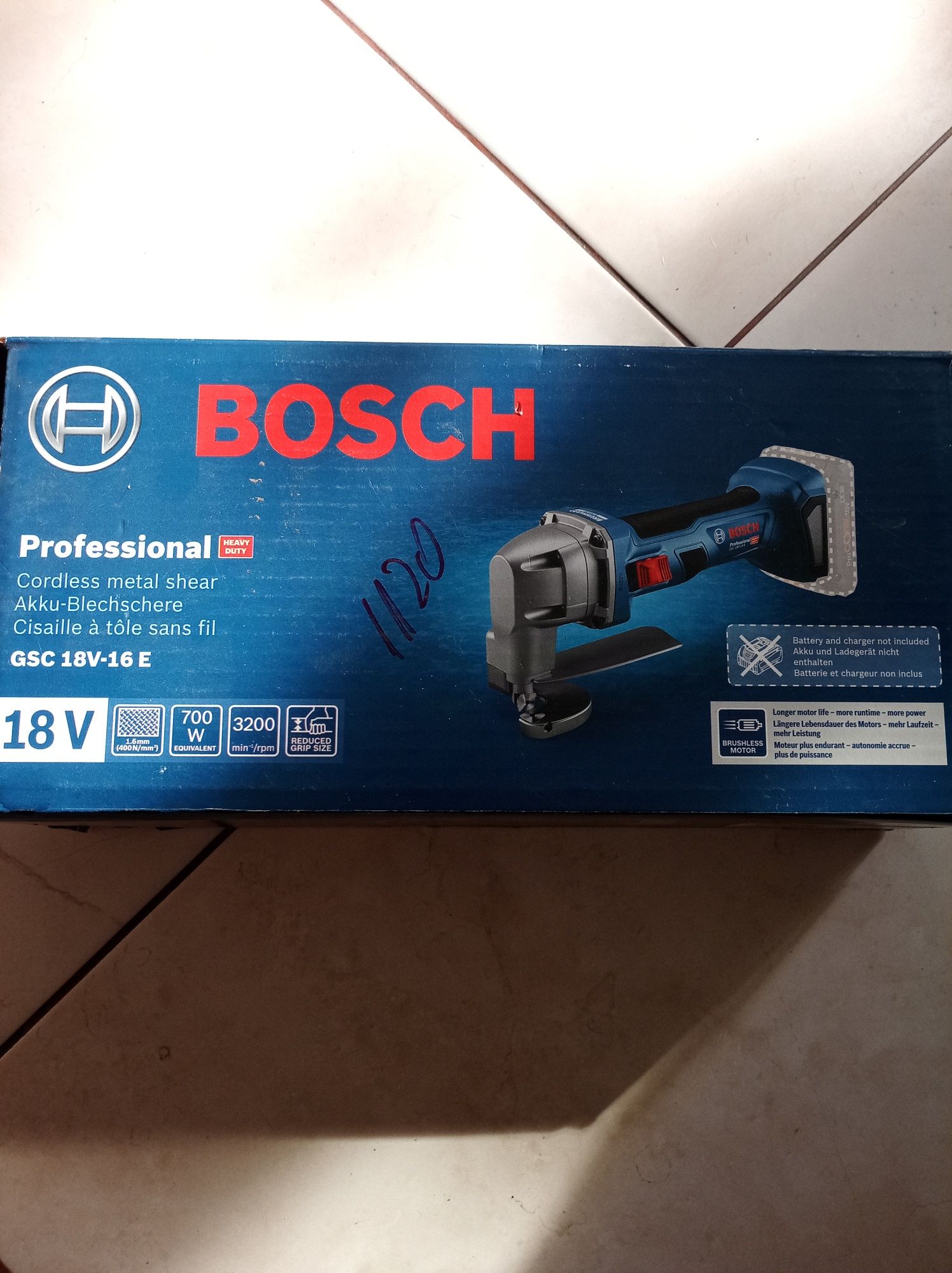 Foarfeca tăiat tabla GSC 18v-16E nou