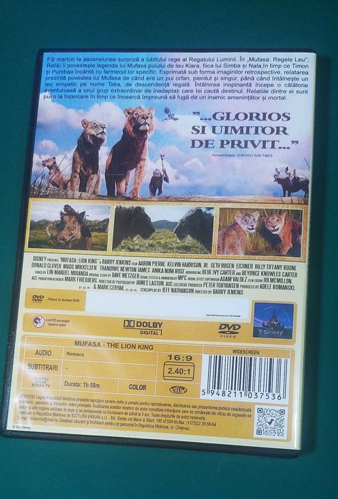 Disney - Mufasa Regele Leu - DVD  - Dublat in limba romana