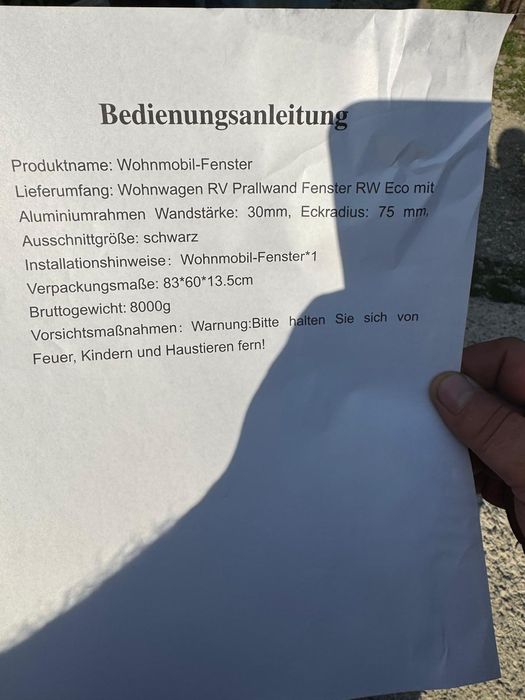 Fereastra completa rulote aluminiu cu plasa insecte noua