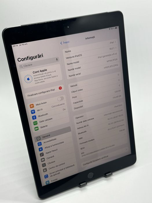 IPAD GEN 8, 10.2inch 128GB - SIM LTE 4G - Stare IMPECABILA + Garantie