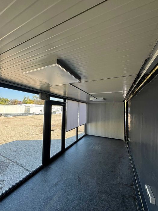 Birou container 2 module – izolat, structură zincată, stare BUNA