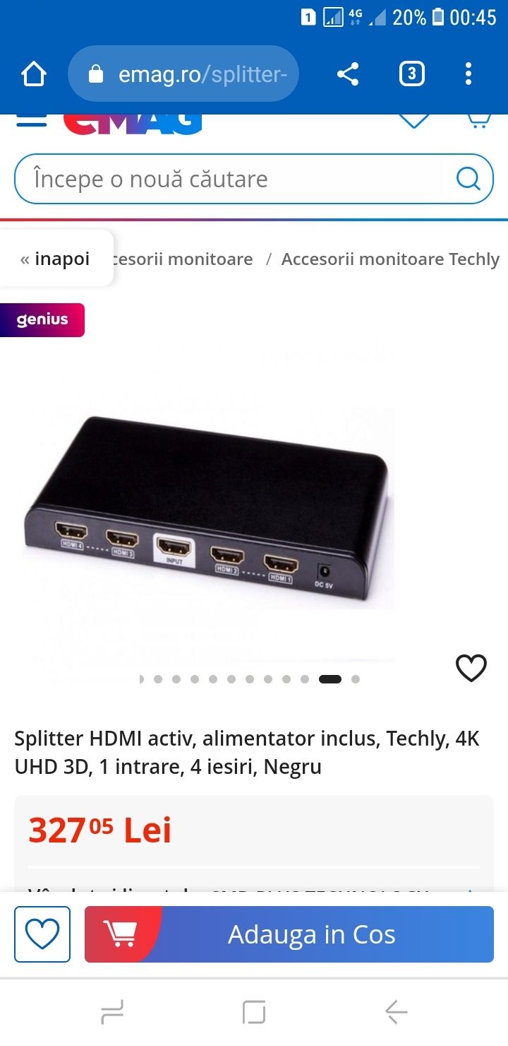 Splitter HDMI activ și convertor/adaptor  vgh -HDMI
