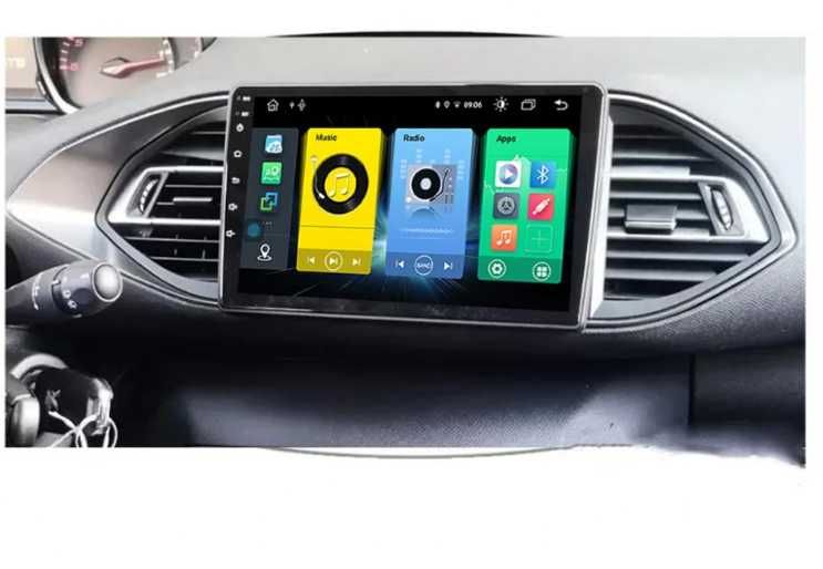 9-инчова мултимедия за Peugeot 308 II (2014–2020) + подарък камера