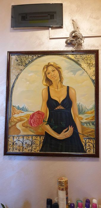 Картина с маслени бои и златен варак