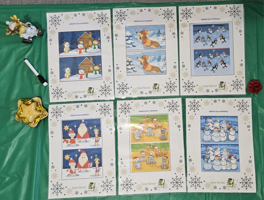 Vand 6 fise Gaseste diferentele, laminate, reutilizabile