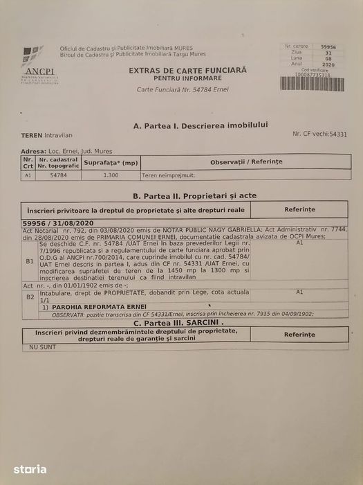 Teren intravilan in Ernei, 39€/mp