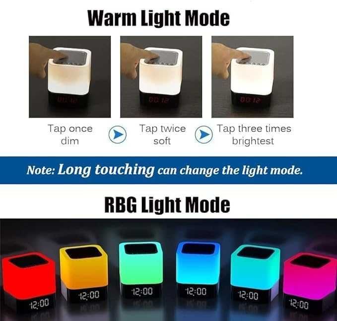 Нова Портативна Лампа с Bluetooth Говорител и Будилник Подарък дом