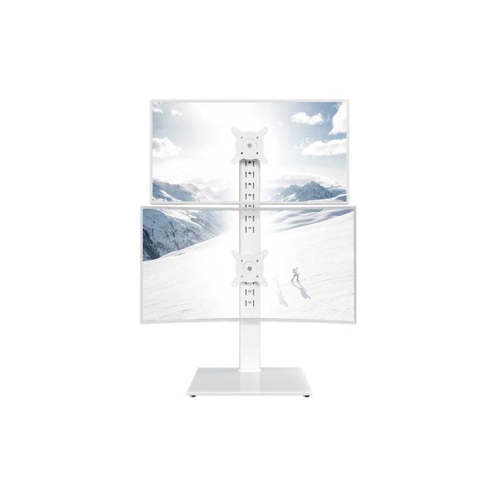 Suport monitoare dual vertical 13-34 inch (33,0-86 cm), reglabil, alb