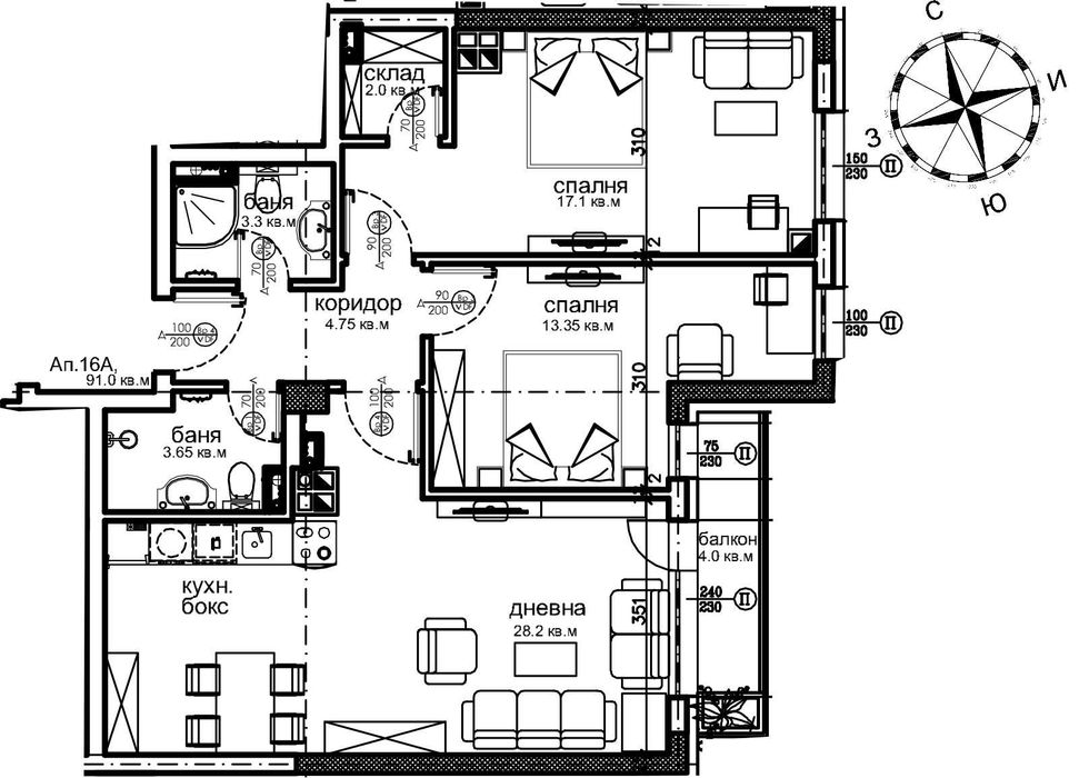 Продава се Тристаен апартамент в София, Красна поляна 2 - 102 кв.м за 1527 €/кв.м - Снимка #1