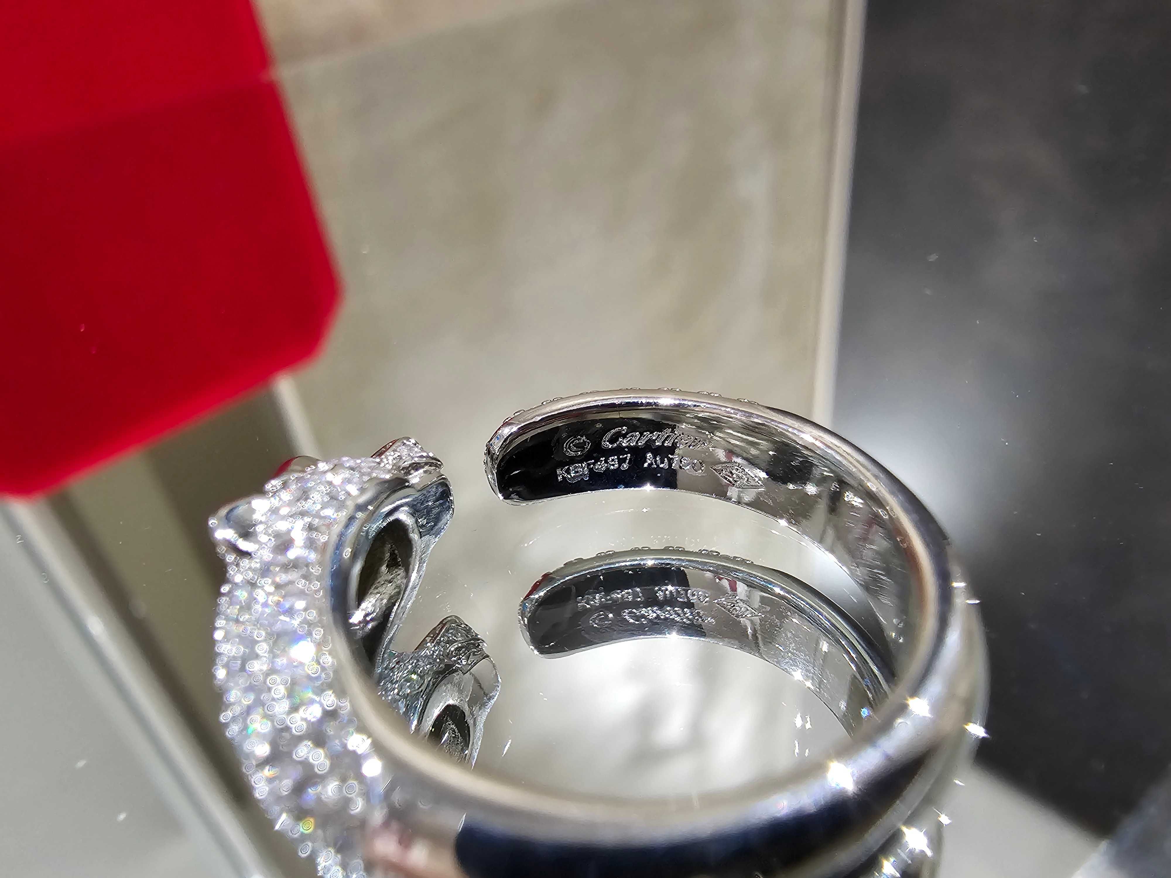 CARTIER Panthere de Cartier White Gold Paved Diamonds Дамски Пръстен