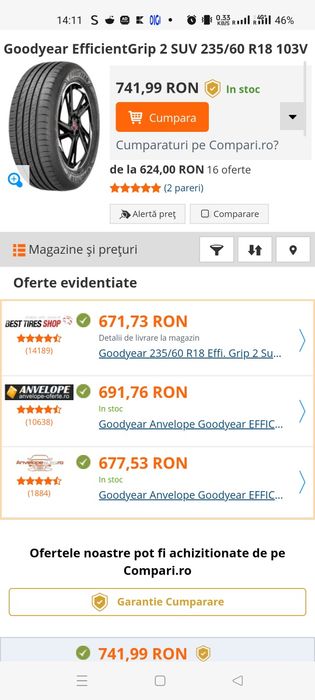 Anvelope Goodyear Efficient Grip2 VARA
