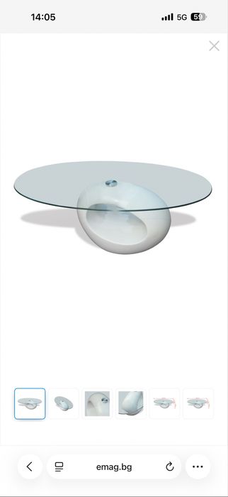 Холна маса / овална / стъклена / НОВА*