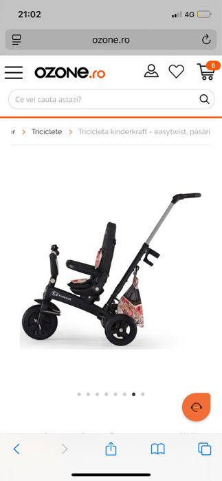 Vand tricicleta Kinderkraft 4 in 1 rotativa cu pozitie de somn