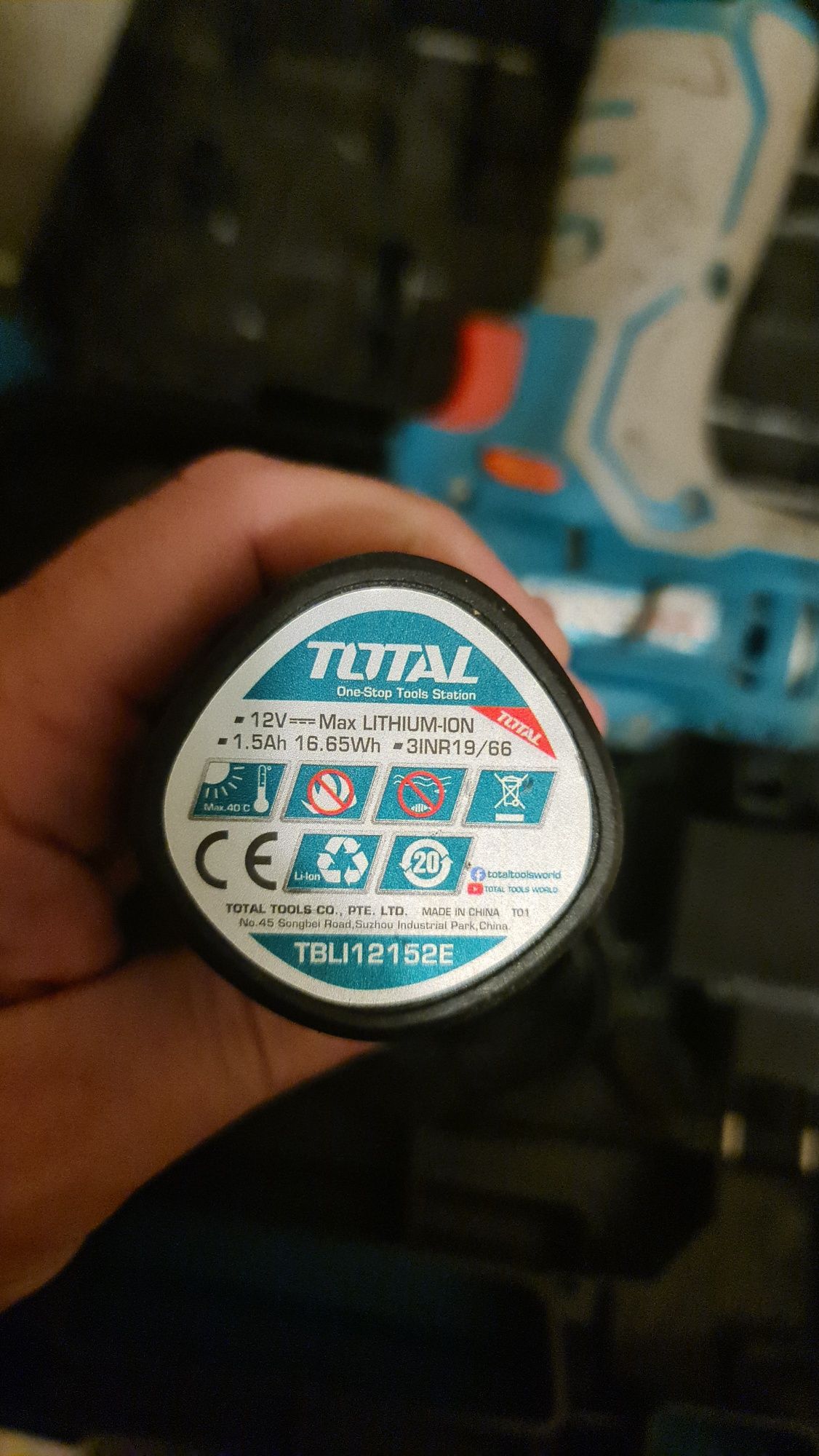 Акумулаторен винтоверт TOTAL, 12 V, 1 x 1.5 Ah, 20 Nm