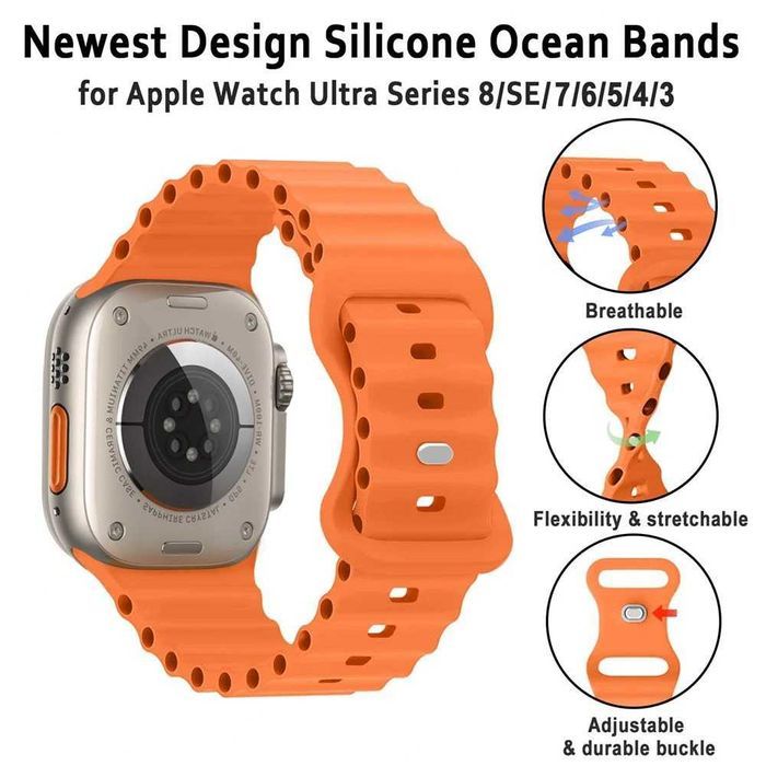 Curea Ocean Band Apple Watch 8 7 6 5 4 3 42mm 44mm 45mm Ultra 49mm