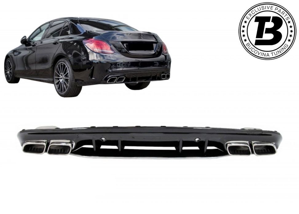 Difuzor Bara Spate cu Ornamente compatibil cu Mercedes C Class W205 C63 Design