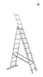 Scara de aluminiu, 3x9 trepte, de uz profesional, max 150 kg