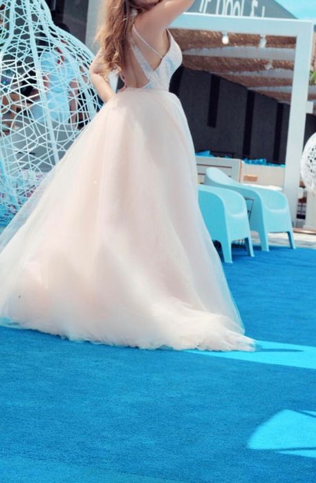 Официална розова рокля