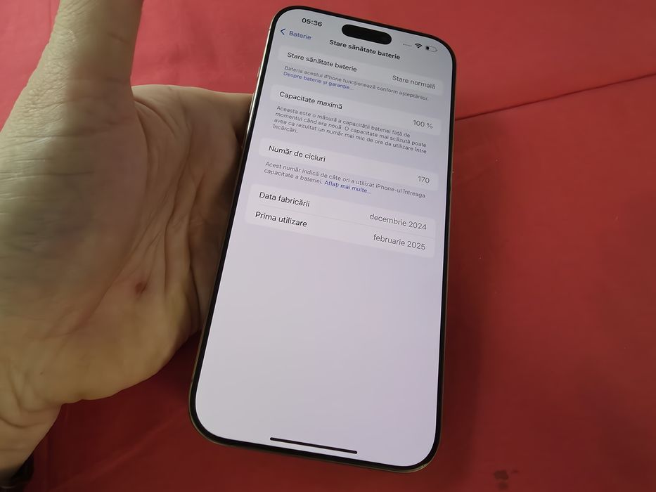 -Iphone 16Pro Max, ca Nou, 256Gb, 8Ram, bat: 100%-170 cicluri incarcar