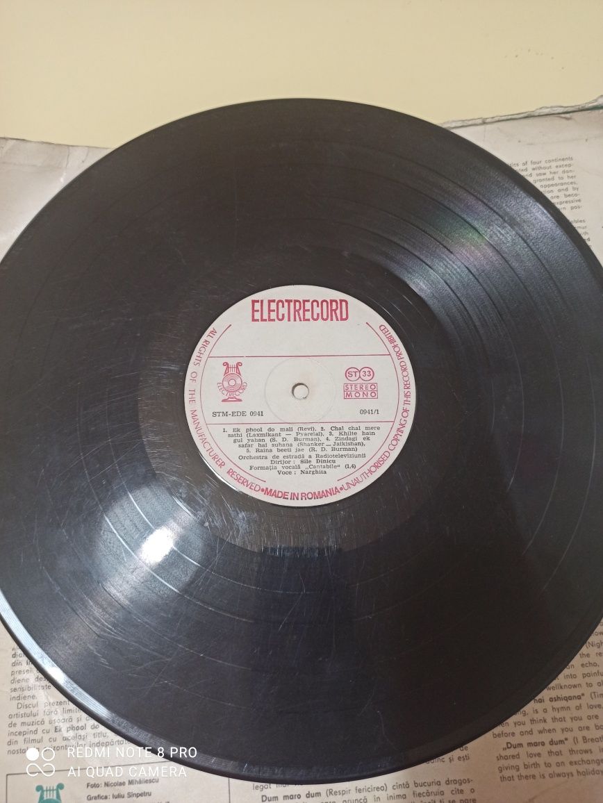 Disc vinil placa Narghita - melodii din filme indiene