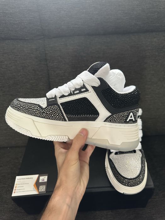 AMIRI MA1 White Black Crystal Embellished