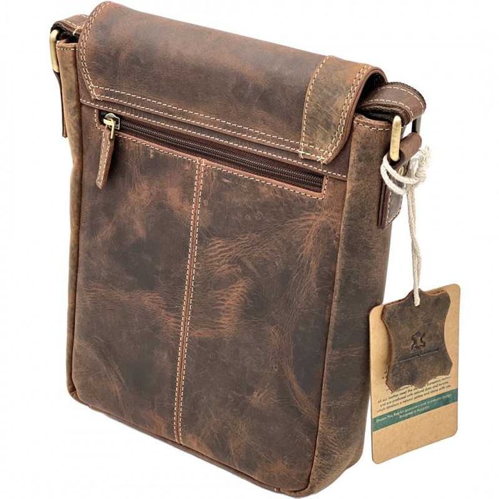 Borsete Barbati Umar din Piele Naturala Hunter Vintage, Maro/Coniac