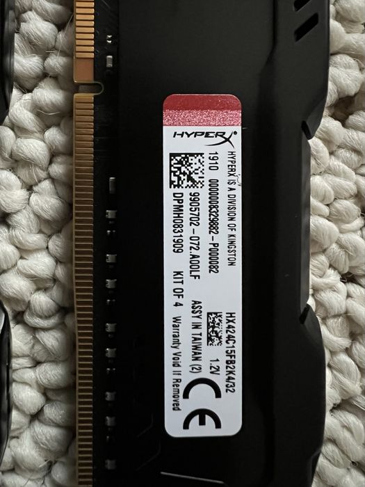 Kit RAM 4 x 8GB DDR4 32GB quad channel (Kit of 4) HyperX Fury