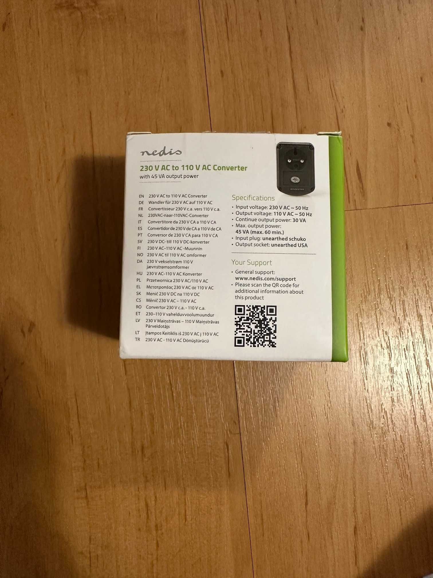 Преобразувател на напрежение Nedis,230 V AC - 110V AC, 45 W, POCO104