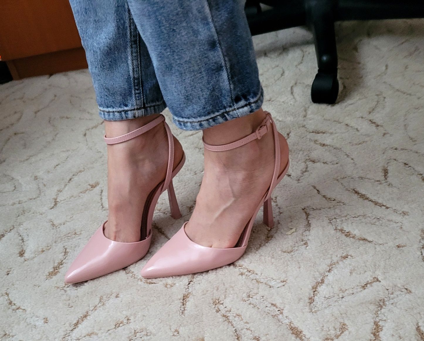 Pantofi toc nude stiletto Bershka