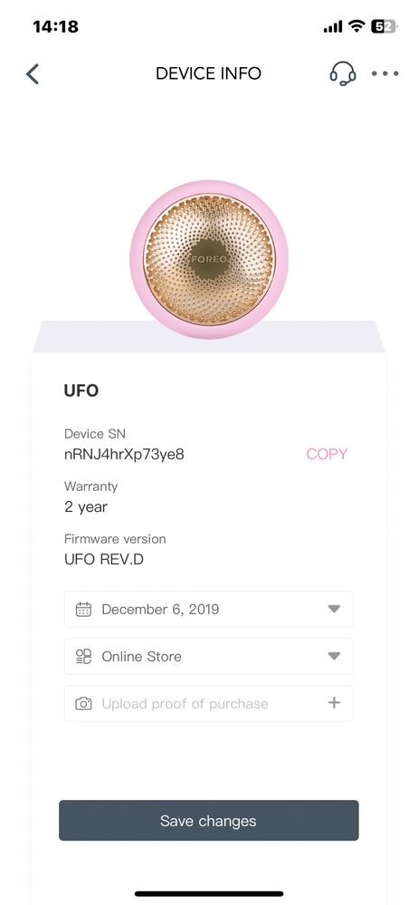 Vand Foreo UFO roz, stare foarte buna