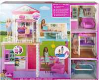 Set Barbie - Casa cu mobilier, accesorii si 3 papusi Inclus