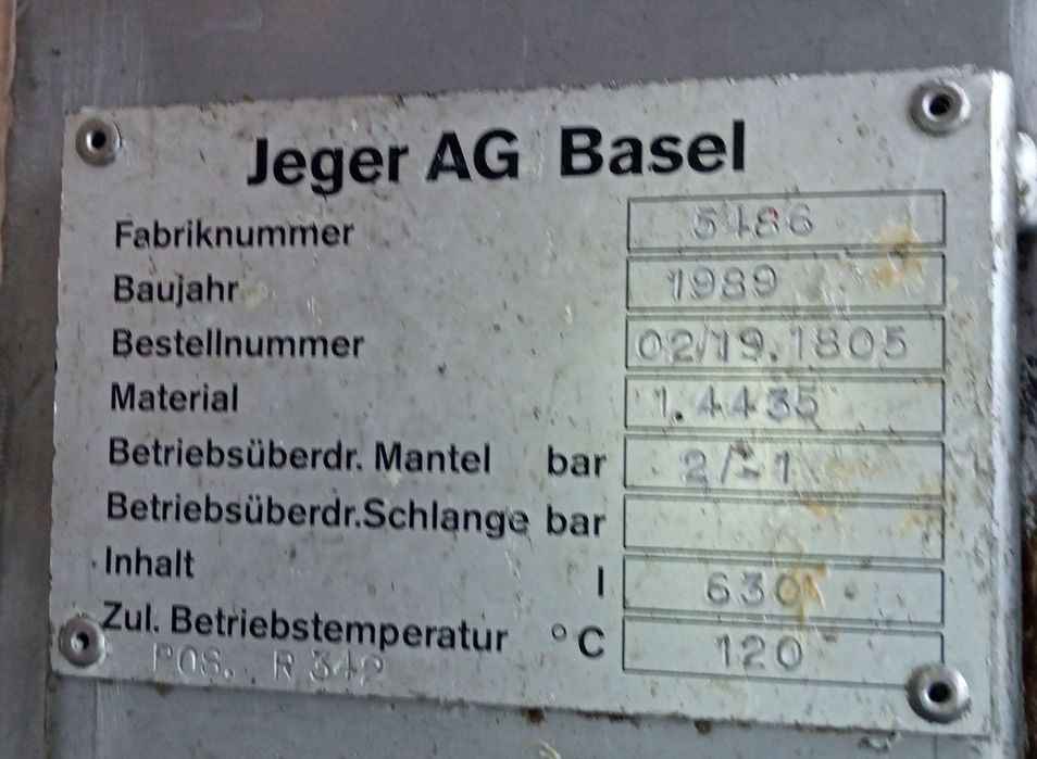 Reactor 1500 litri , inox cu mixer