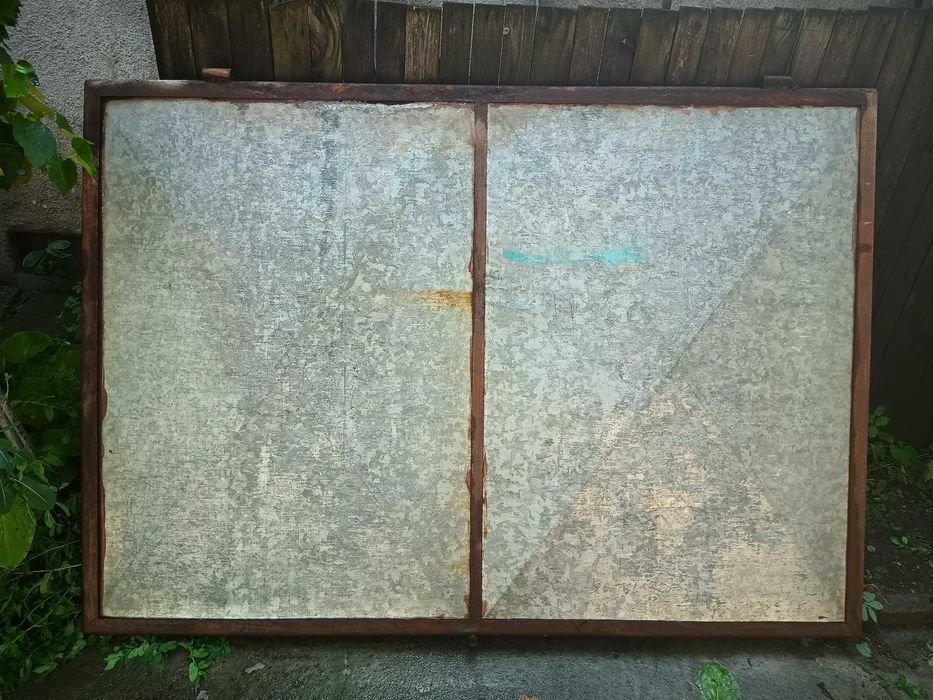 Vând poartă de garaj din cornier solid de 50mm și tablă zinc