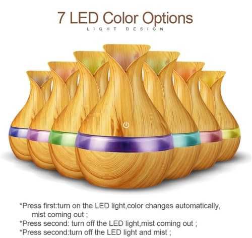 300ml LED Дифузер Ароматизатор за въздух с лампа за декорация в дома