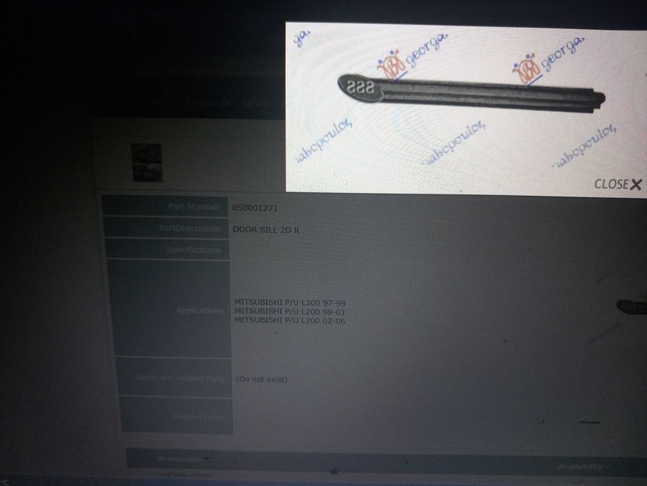 Mitsubishi l200  bara oblon bena far aripa stop  piese de caroserie