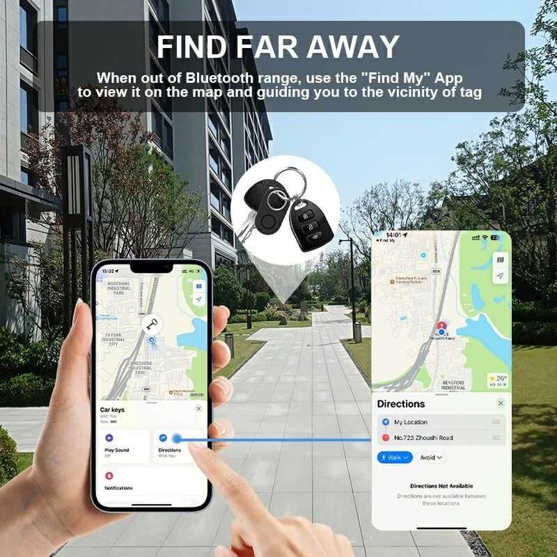Нови Air Tracker комплект 2 броя локатор за ключове, багаж и портфейл