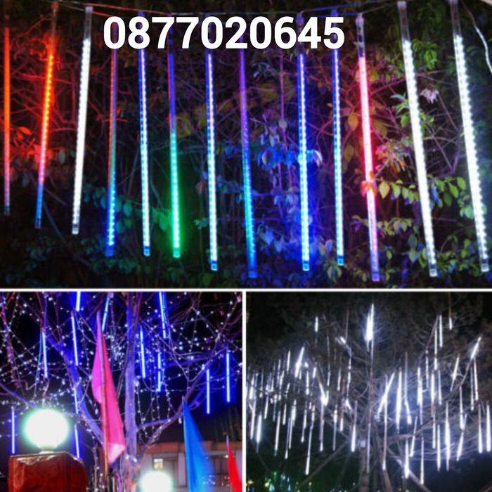 LED коледни висулки 50см падащ сняг