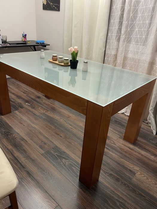 Маса ! Масивна трапезна маса + подарък 6 стола