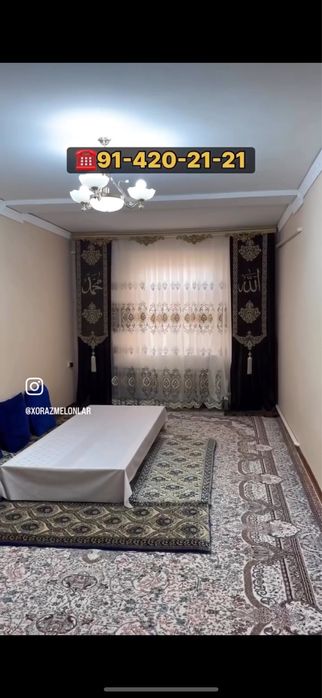 Urganch tuman raysentrda 3 xonali kvartira sotiladi