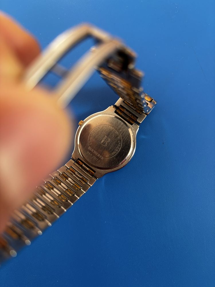 Vand ceas Bucherer dama,placat aur,sticla Saphire