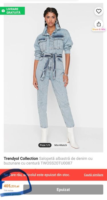 Salopeta blugi, marimea S