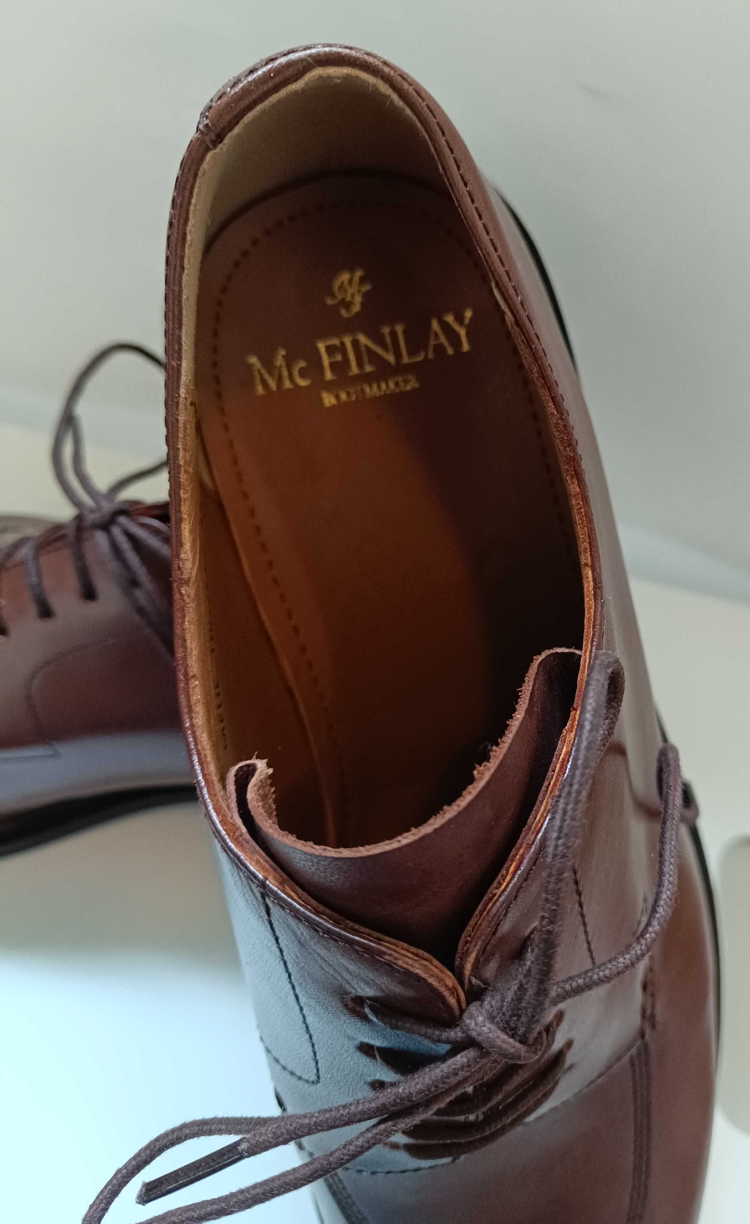 Pantofi derby 45 split toe de lux Mc Finlay NOI lucrati manual piele