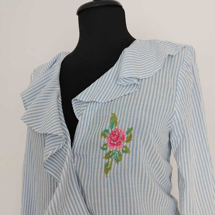 Риза с бродерия роза, винтидж стил, ръчна изработка