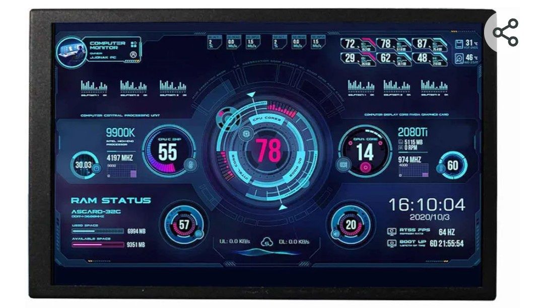 VSDISPLAY 8 Inch Small Mini LCD Monitor 1280x800 IPS Screen Display