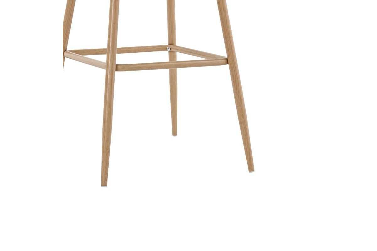 Луксозен бар стол с ратан Kace, Метални крака, 43x55x102cm