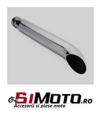 Toba evacuare moto cotit inox crom chopper custom bobber tobe sport