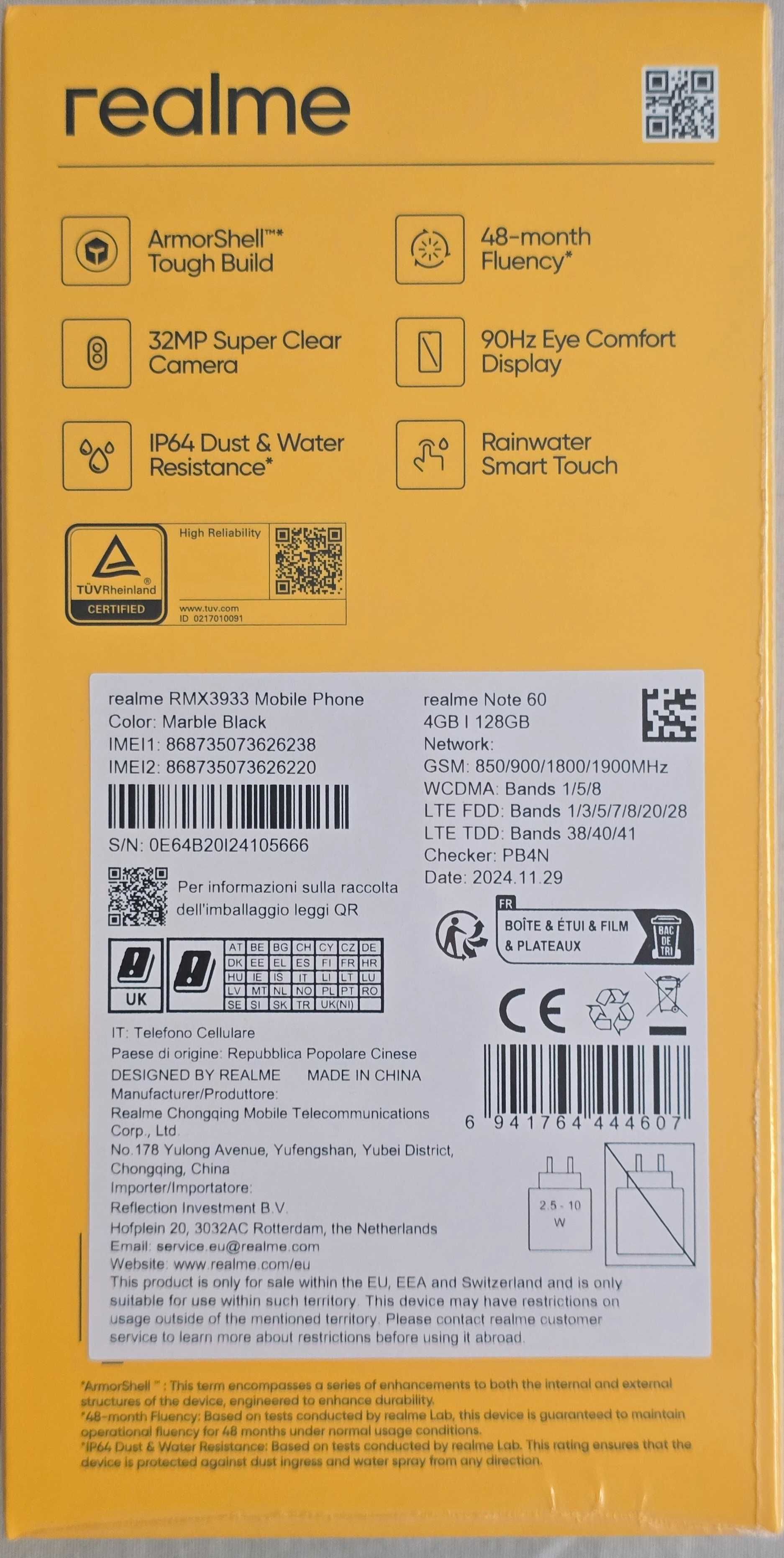 Realme Note 60 128GB 4GB RAM Dual NEW