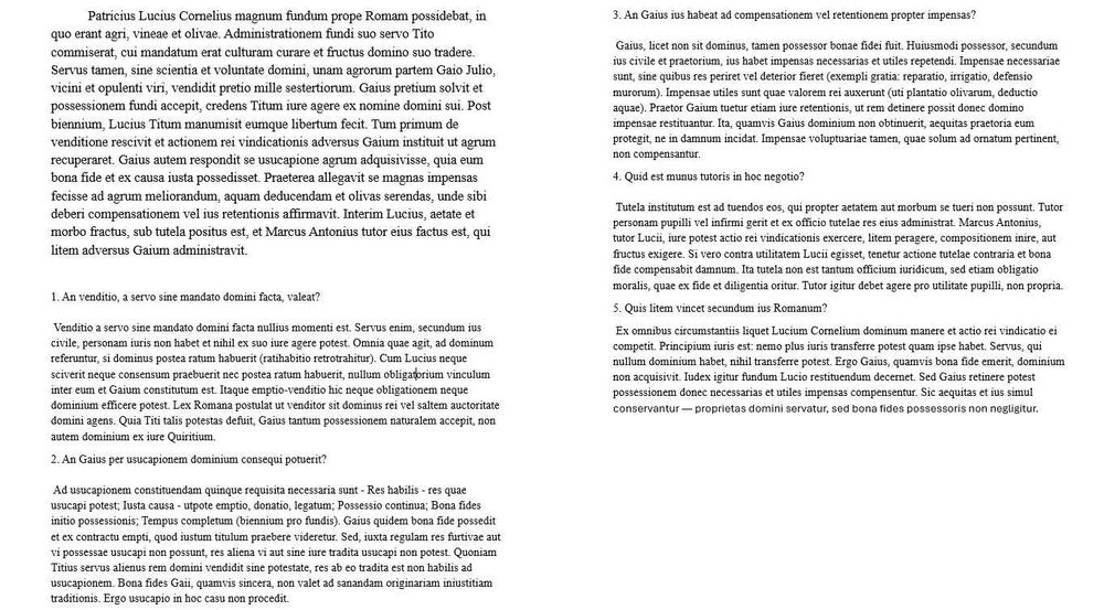 Тестове / Казуси по РИМСКО ЧАСТНО ПРАВО с решенията / и на латински